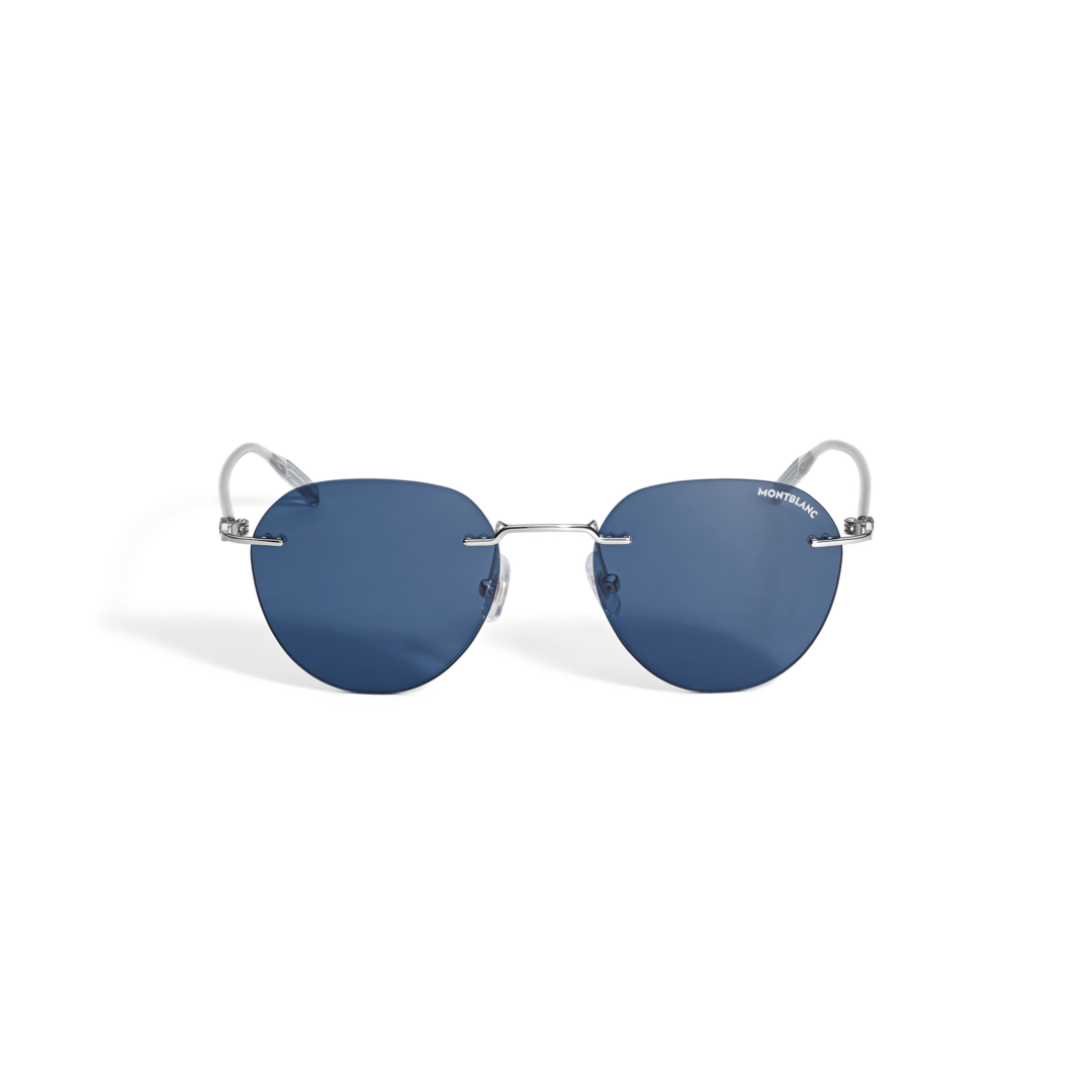 Lunettes de soleil rondes à monture métallique argentée